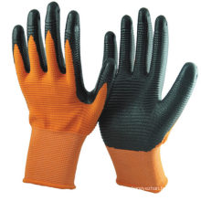 Anti Oil 13G Orange Nylon/Polyester U3 Style Liner  Coating Hand Protection Gloves